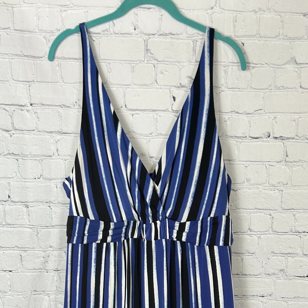 Soma Surplice Empire Maxi Dress in Graceful Ikat Stripe, New with Tags